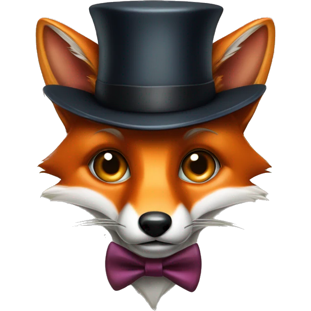 fox with a monocle and a bowler hat emoji
