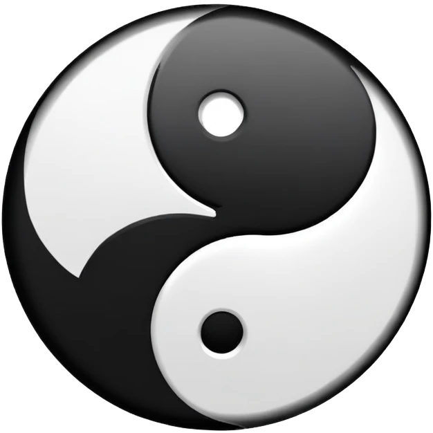 Black and white Yin and yang emoji emoji