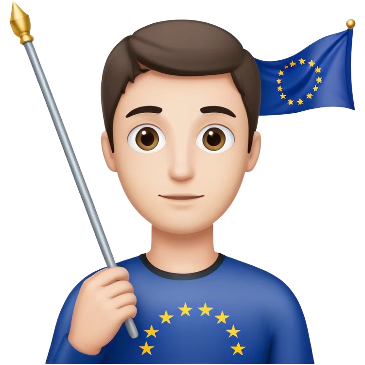 european union enthusiast with flag man emoji