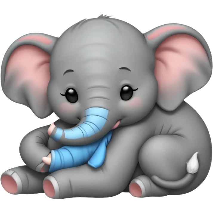cute elephant sleeping. cartoon. resolutiom 48x48 emoji