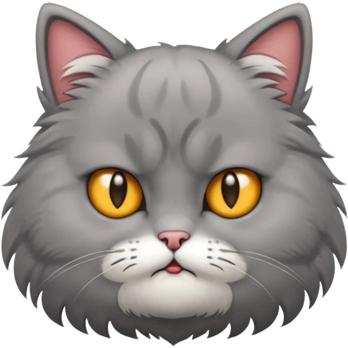 a  cute cat is sad and mad emoji