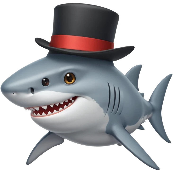 Shark with a top hat emoji