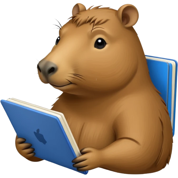 Capybara with notebook emoji