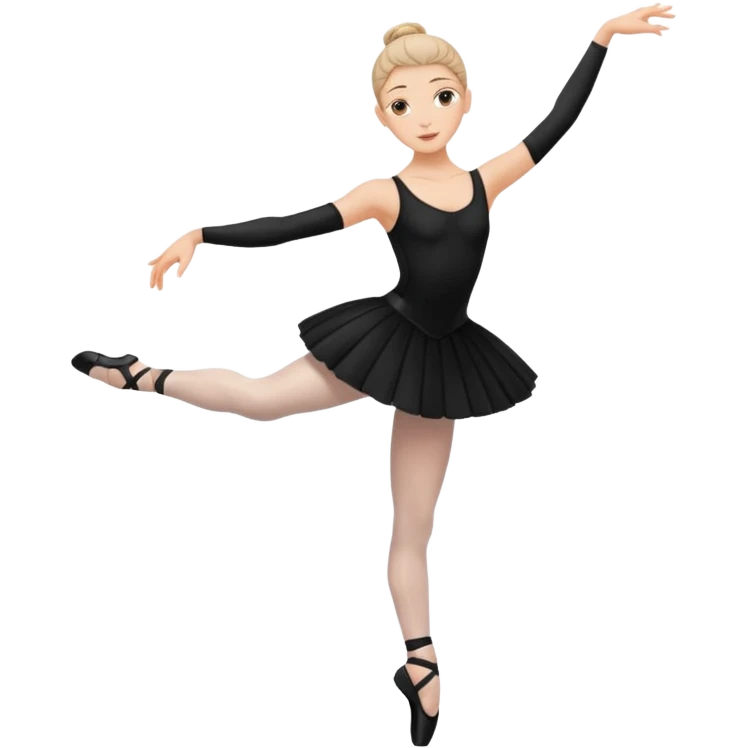 Ballet dancer, black clothes emoji