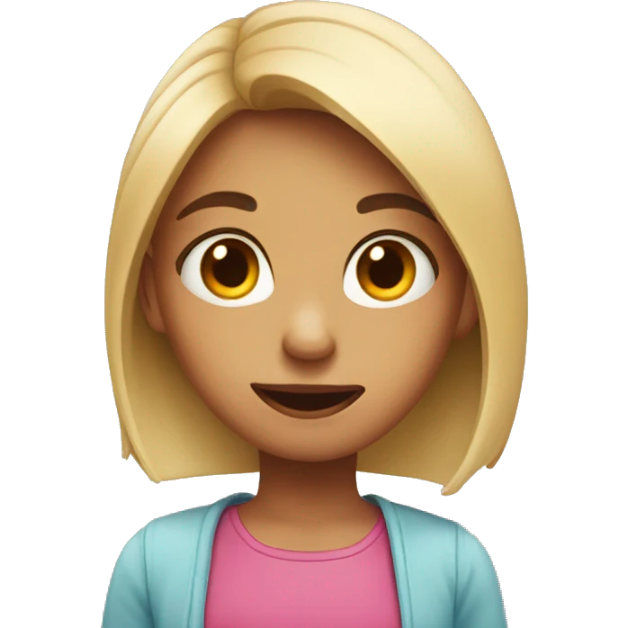 girl with a funny face emoji