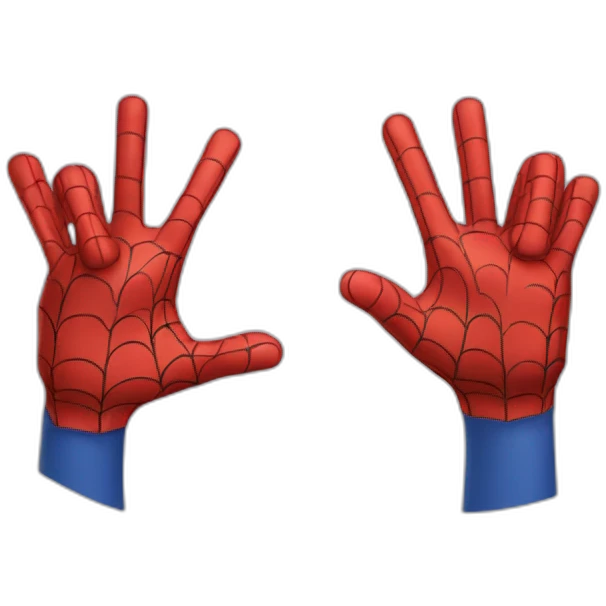 Spiderman pointing with both hands emoji