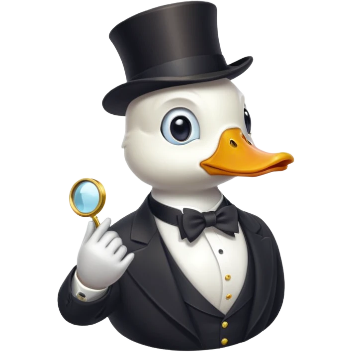 pato millonario blanco con monoculo emoji