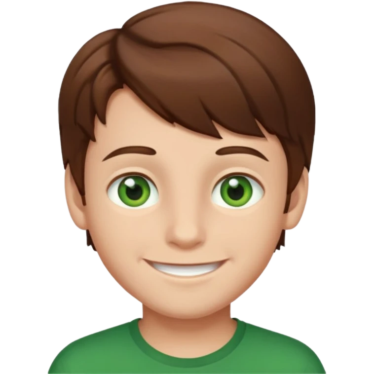 boy with brown hair and green eyes emoji