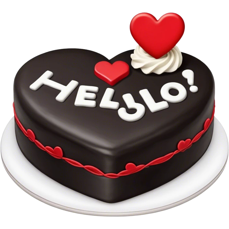 Create a heart broken shaped cake divided. The first piece is fully black with a written message on top that says “Bye 20’s” and the second piece of the cake is red and  has a message that says “hello 30s”. The letters are white.  emoji