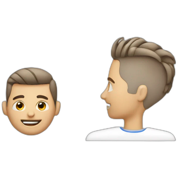 barber in dialog with client emoji