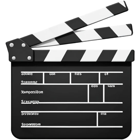 simplest possible clapperboard symbol, single stroke lines, pure abstraction emoji