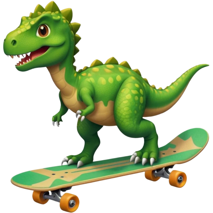 Dinosaur on a skateboard emoji