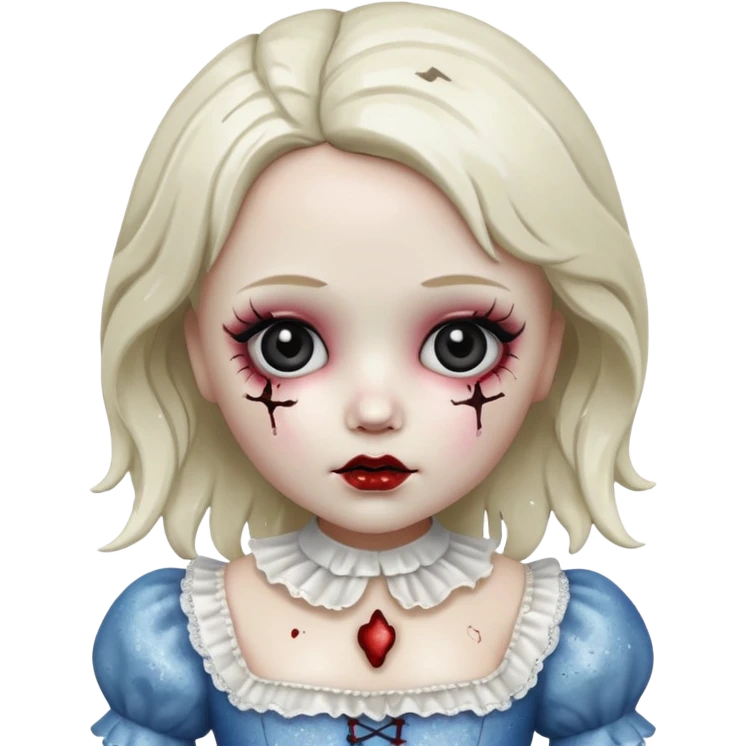 Glitter sweet horror doll emoji