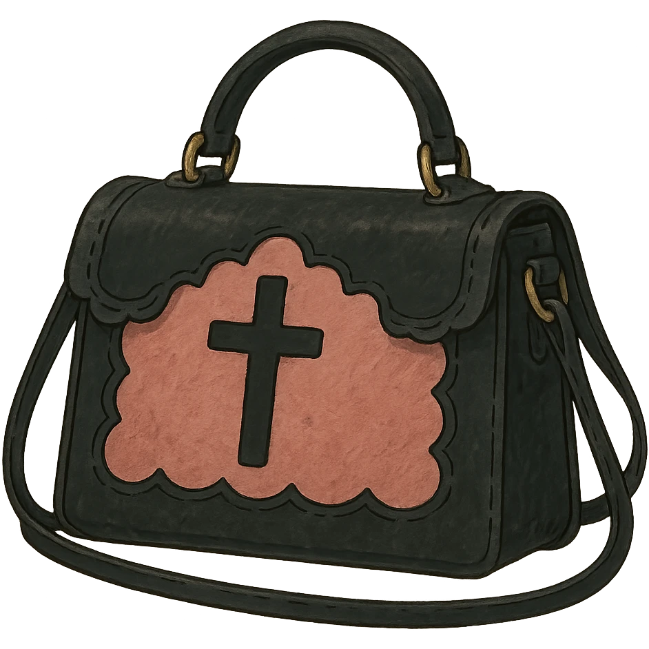 pink and black gothic purse emoji