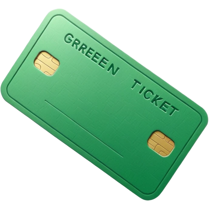 green ticket with no text and premium emoji