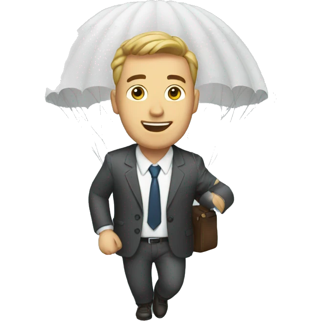 businessman parachute emoji