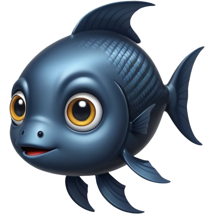 Hero Cute Black Fish emoji