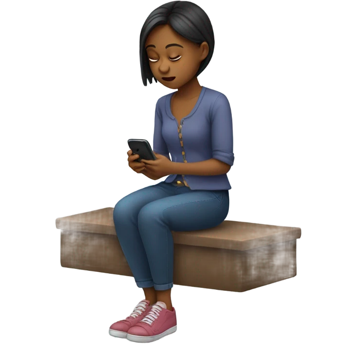 Girl texting on her phone emoji