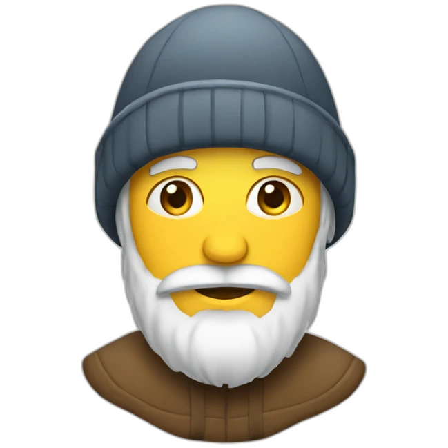 man in winter hat with beard emoji