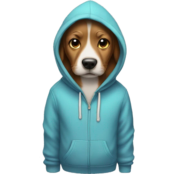 Dog wearing hoodie emoji