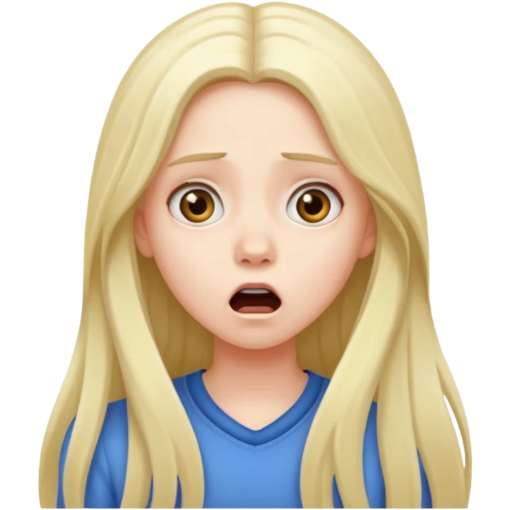 Pale Girl with long hair shock  emoji