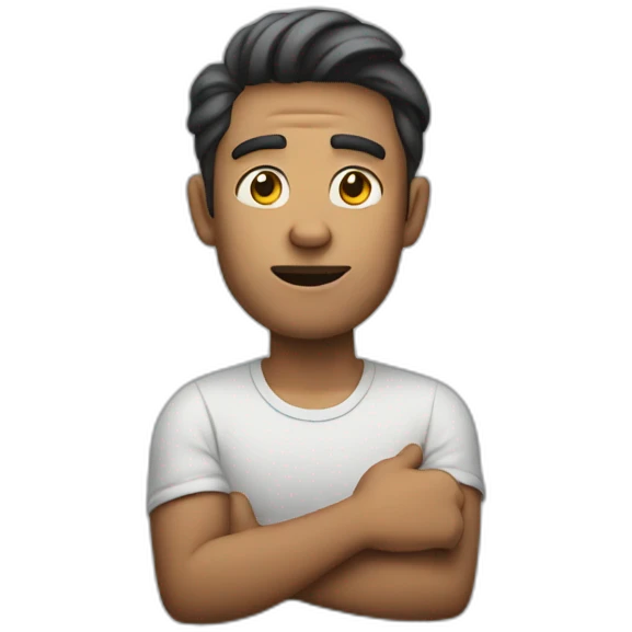 man shrugging with shoulders and hand emoji