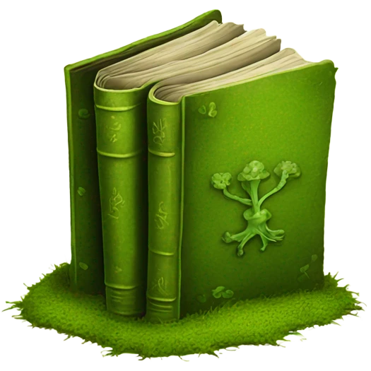 Old book covered in moss emoji