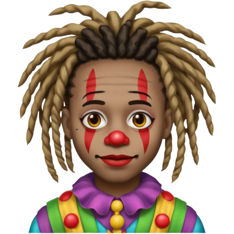 black boy with dreads and clown makeup emoji