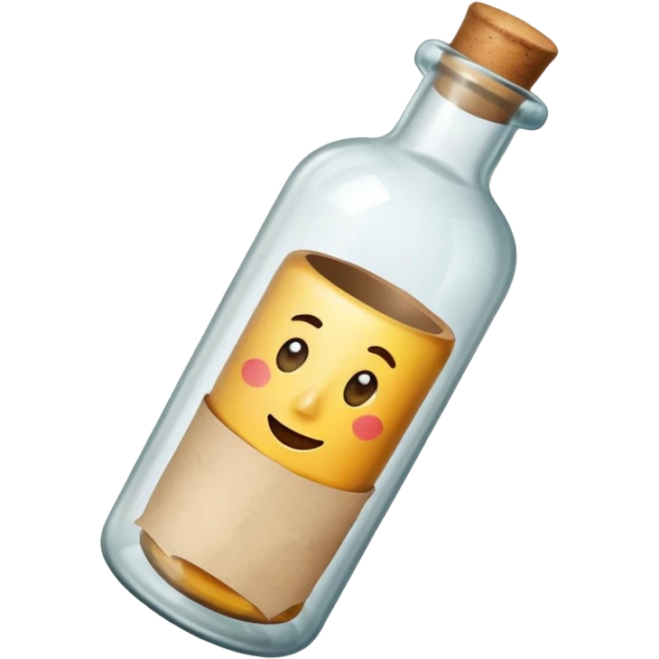 glass bottle with a paper message inside emoji