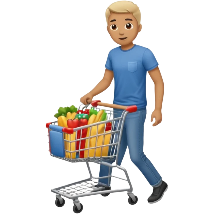 man-with-a-shopping-cart-full-body emoji
