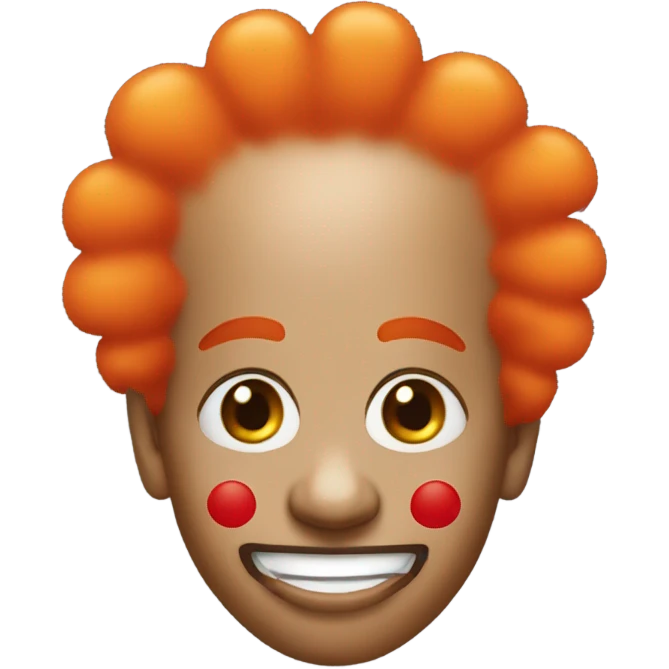 orange afro and clown nose emoji