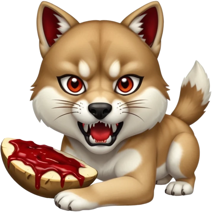 Cougar eating a Husky emoji