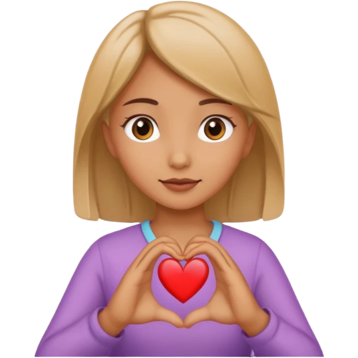girl hand gesturing a heart emoji