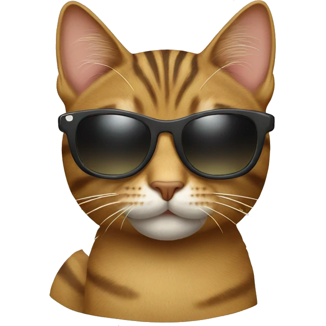 Tabby cat with sunglasses  emoji