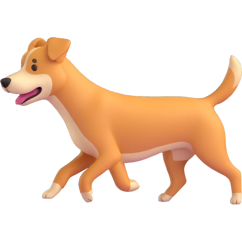 dog running playful motion emoji