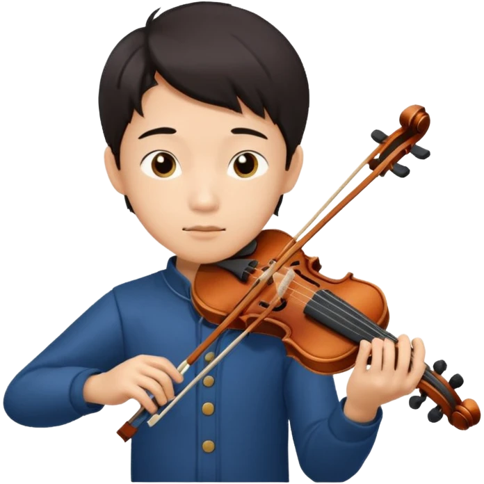 asian boy playing violin emoji