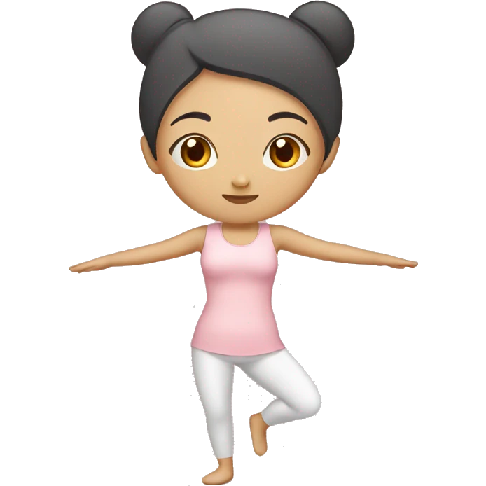 asian yoga girl light pink clothes  emoji