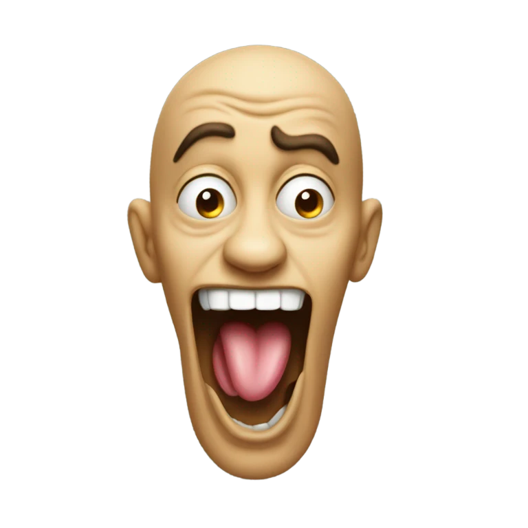 A freaky guy with his tongue out emoji