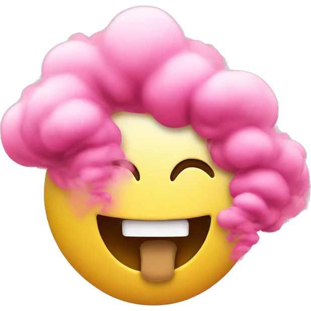 smiling face blowing pink smoke emoji