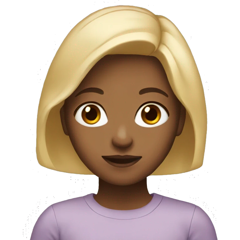 Girl with blond hair and brown eyes emoji