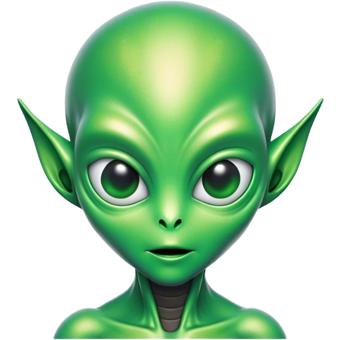 portrait of An alien in an alien suit with a green-colored head.  emoji