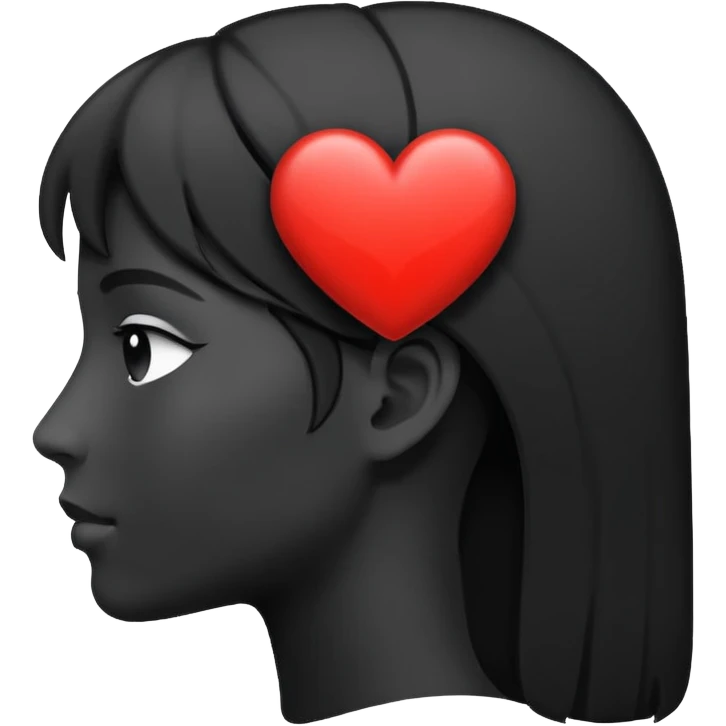 profile silhouette with a heart next to it emoji