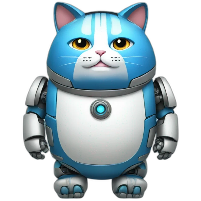 fat cat blue robot emoji