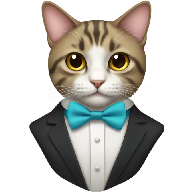 Cat wearing a bow tie emoji