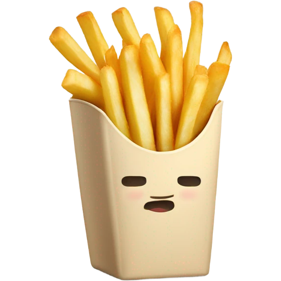 French fries in beige container  emoji