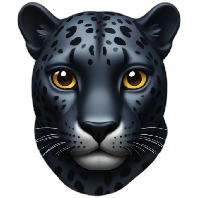 Black jaguar feline bust emoji