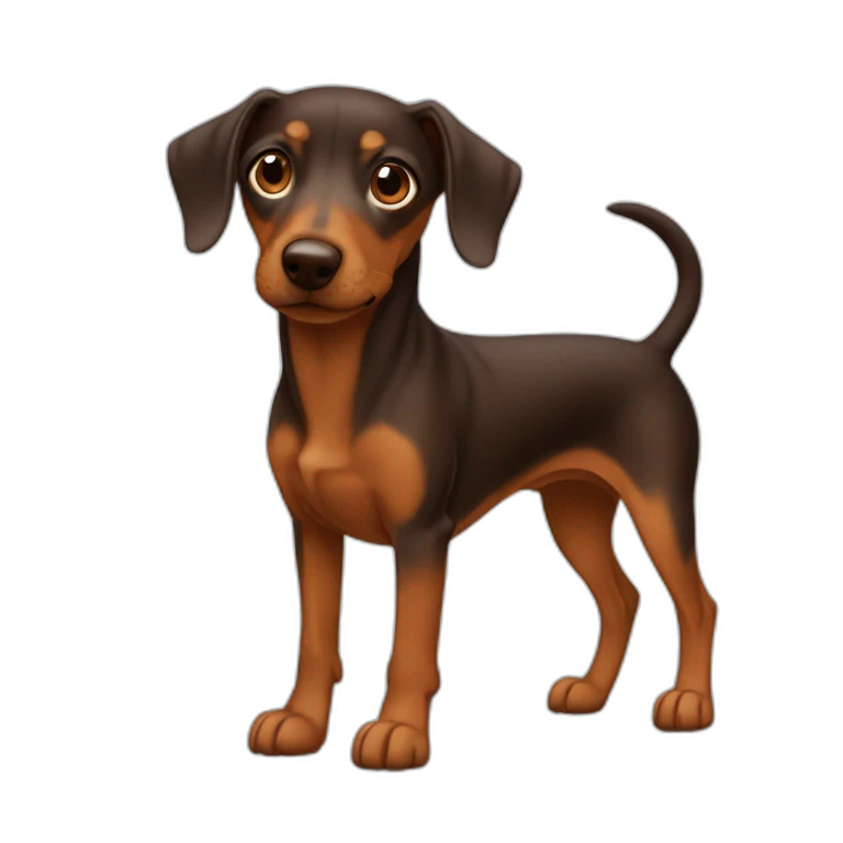 Dashound + Pinscher all brown  emoji