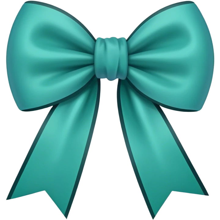 Bow in light blue and dark green colors emoji