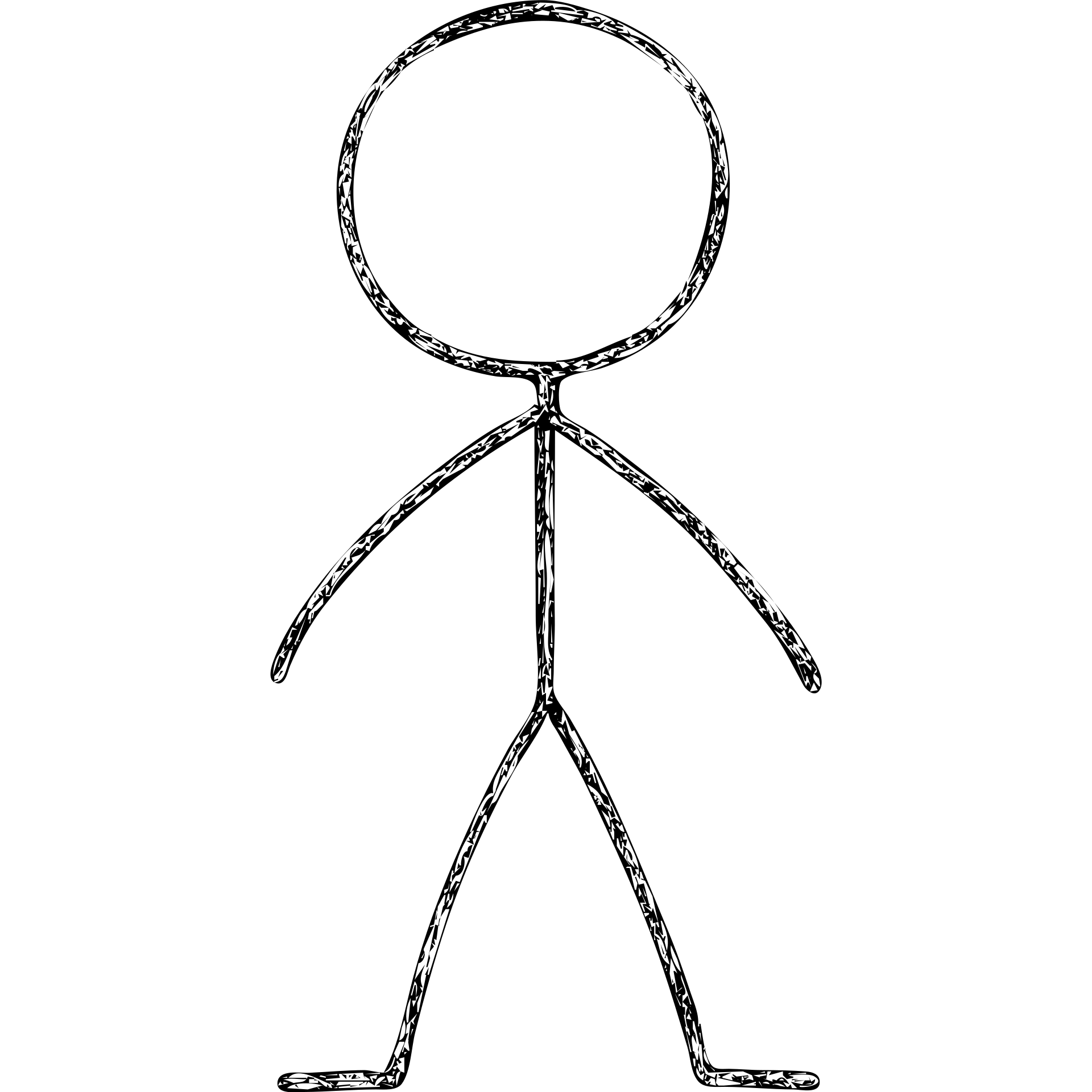 simple hand-drawn stick man, black lines, minimal detail emoji