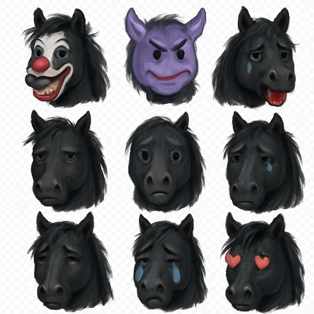 Black Friesian Horse emoji